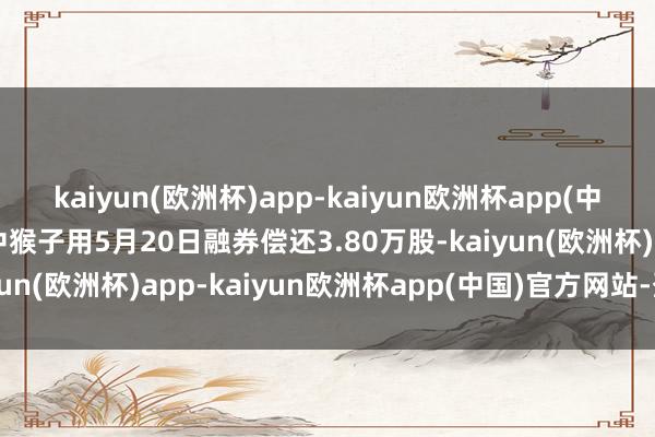 kaiyun(欧洲杯)app-kaiyun欧洲杯app(中国)官方网站-登录入口中猴子用5月20日融券偿还3.80万股-kaiyun(欧洲杯)app-kaiyun欧洲杯app(中国)官方网站-登录入口