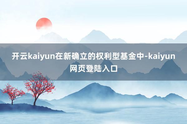 开云kaiyun在新确立的权利型基金中-kaiyun网页登陆入口