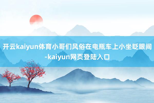 开云kaiyun体育小哥们风俗在电瓶车上小坐眨眼间-kaiyun网页登陆入口